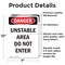 Signmission Unstable Area Do Not Enter Danger Sign, Vinyl Decal, 7in W x 10in L, 2PK OS-2PACK-DS-D-710-V-2162 - alternate 5